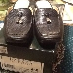 Lauren Ralph Lauren black mules